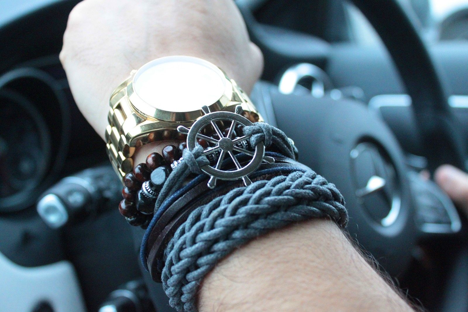 bG9jYWw6Ly9tZWRpYS85Ry9BQy82MFIzMEMxRzZHVktBQzlHL2YwMWM2Njc2LmpwZWc.jpg Mens Bracelet Sets - Green & Natural (asst)