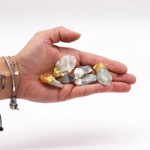 Gemstone Indian Jade Gold & Silver Plated Pendants (6 assorted)