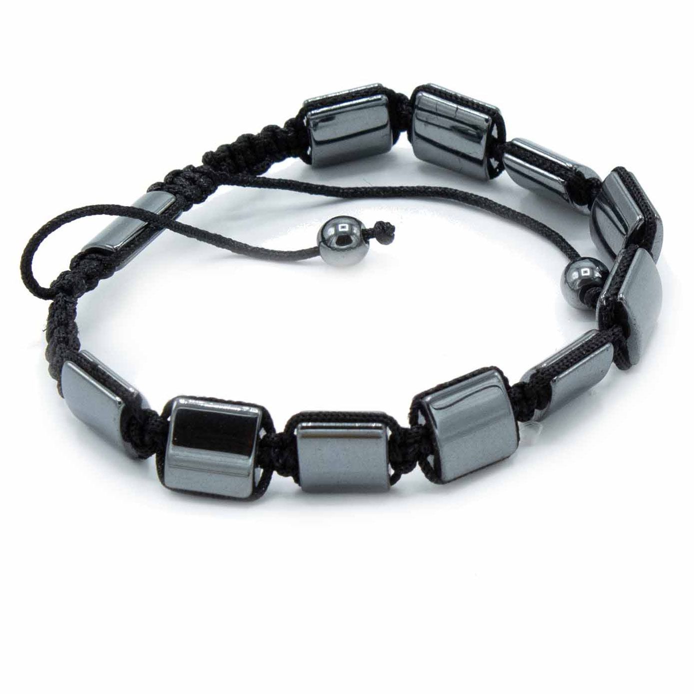bG9jYWw6Ly9tZWRpYS85TS9BRS82MFIzMEMxRzZSVktBRTlNLzY4ZGMwMDJmLmpwZWc.jpg Magnetic Hematite Shamballa Bracelet - Double Cuboids