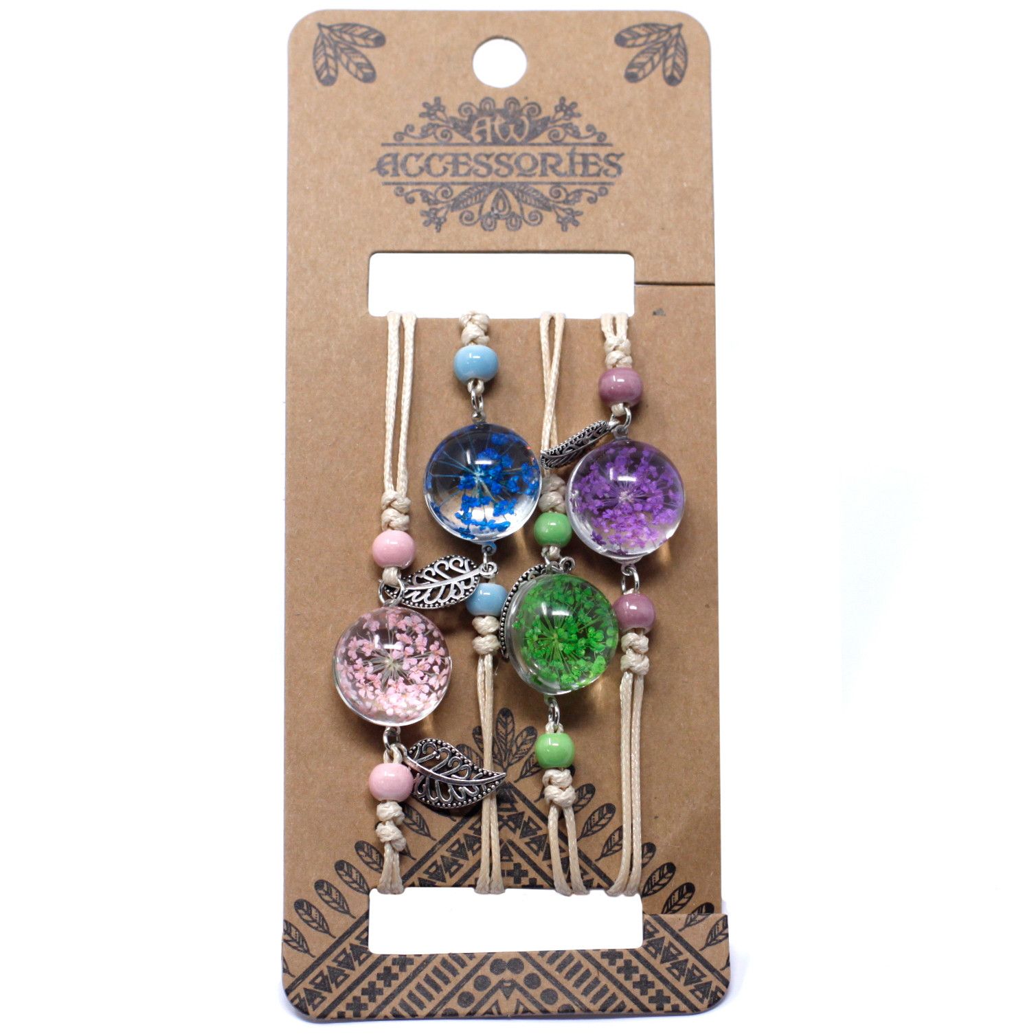 bG9jYWw6Ly9tZWRpYS85UC9FQy82MFIzMEMxRzZNVDNFQzlQLzU1YzY2Mjg5LmpwZWc.jpg Pressed Flowers - Pretty Flower & Leaf Braclet - Image 2
