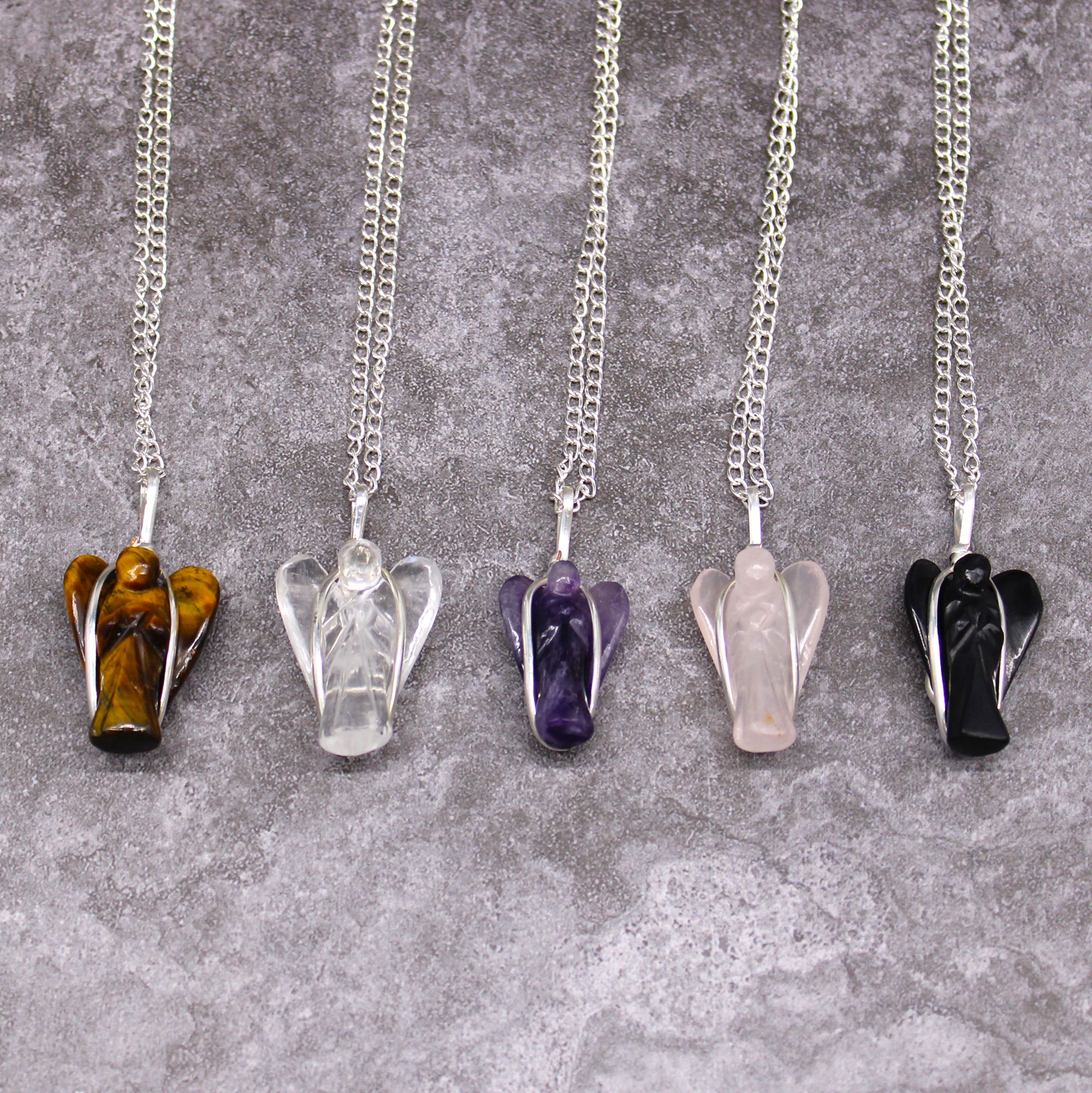 bG9jYWw6Ly9tZWRpYS8xSC9KRS82MFIzMEMxRzZSUktKRTFILzY4OTlmZjAwLmpwZWc-2.jpg Gemstone Guardian Angel Pendant - Tiger Eye - Image 2