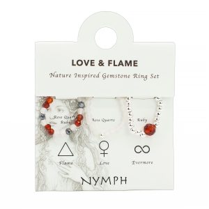 Nymph Spirit Gemstone Ring Set - Love & Flame