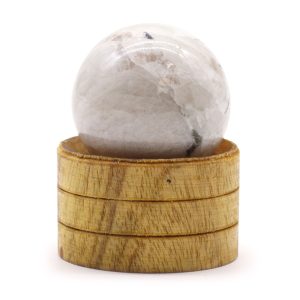 Gemstone Sphere 40mm - Indian Moonstone  with Stand